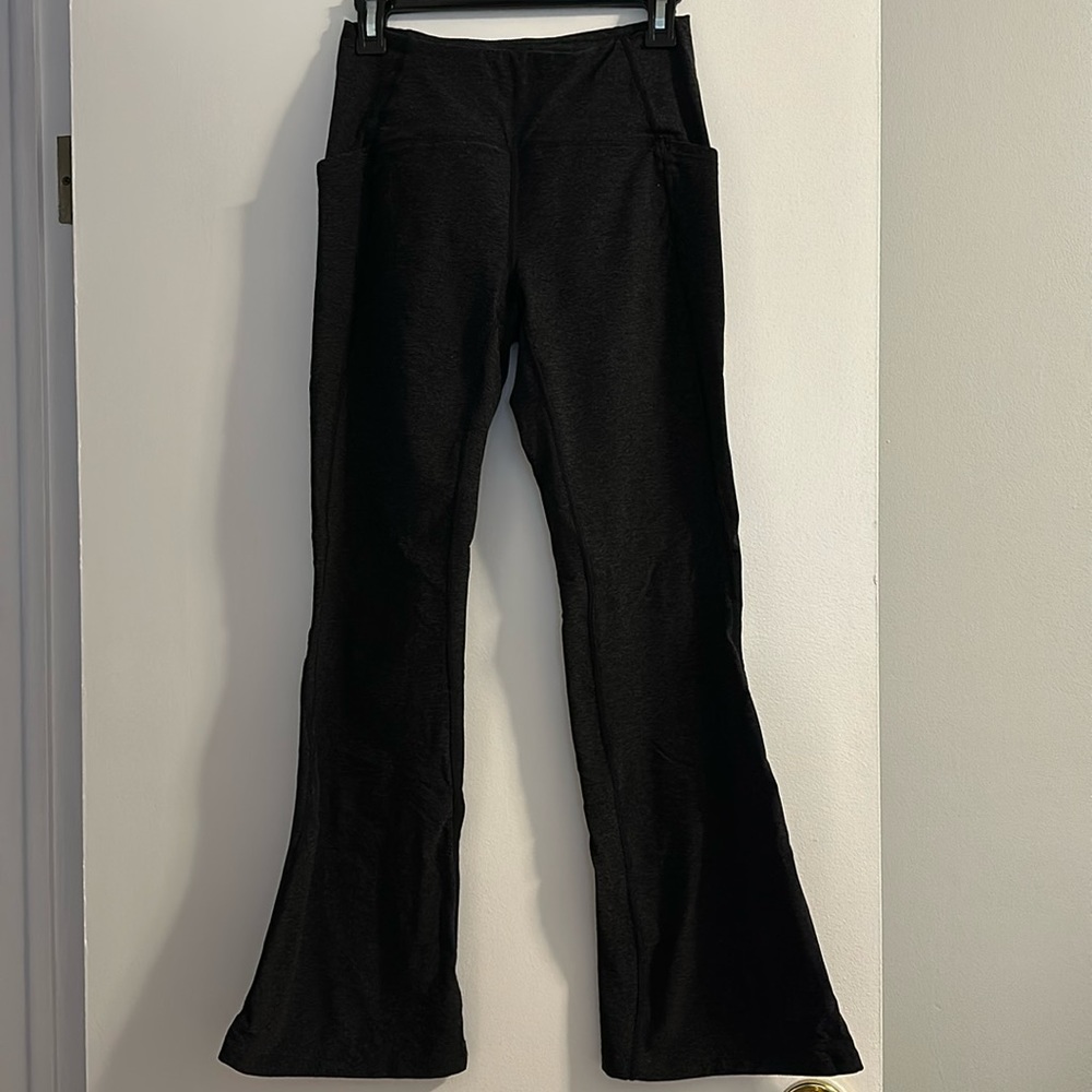 Zella flare pants, heathered grey, size small
